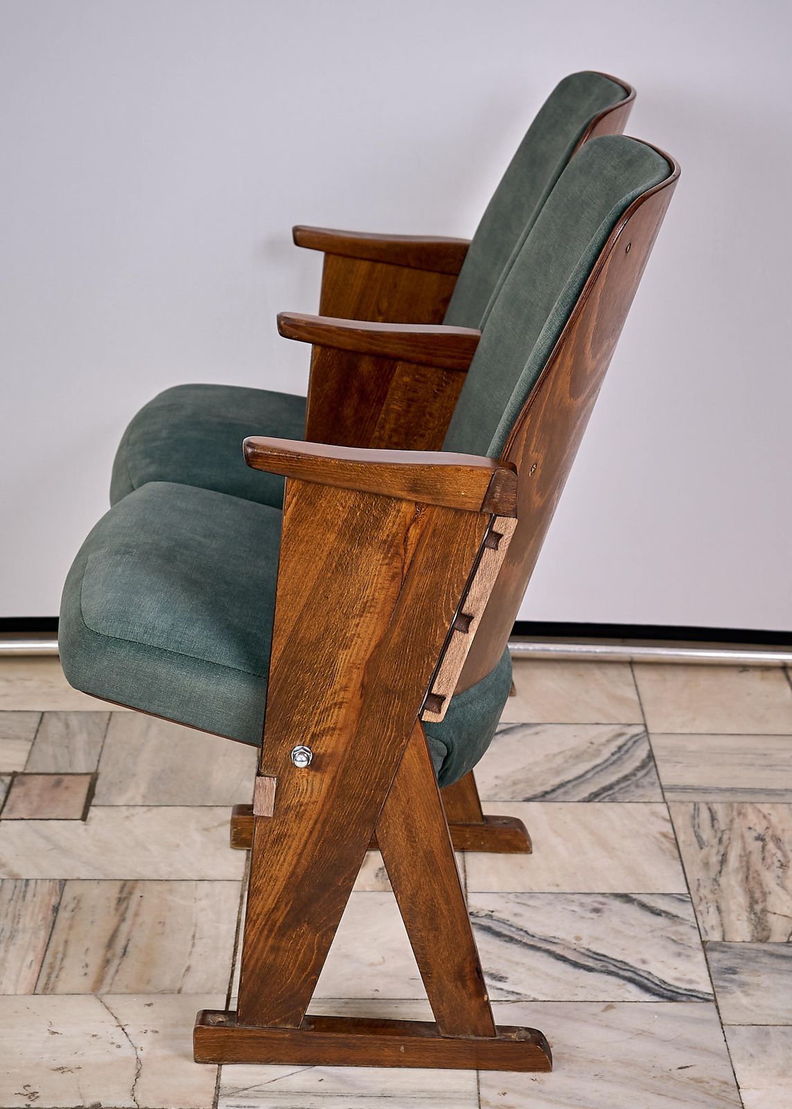 photo buy Folding 2 Seater Cinema Armchairs Czechoslovakia 1970s