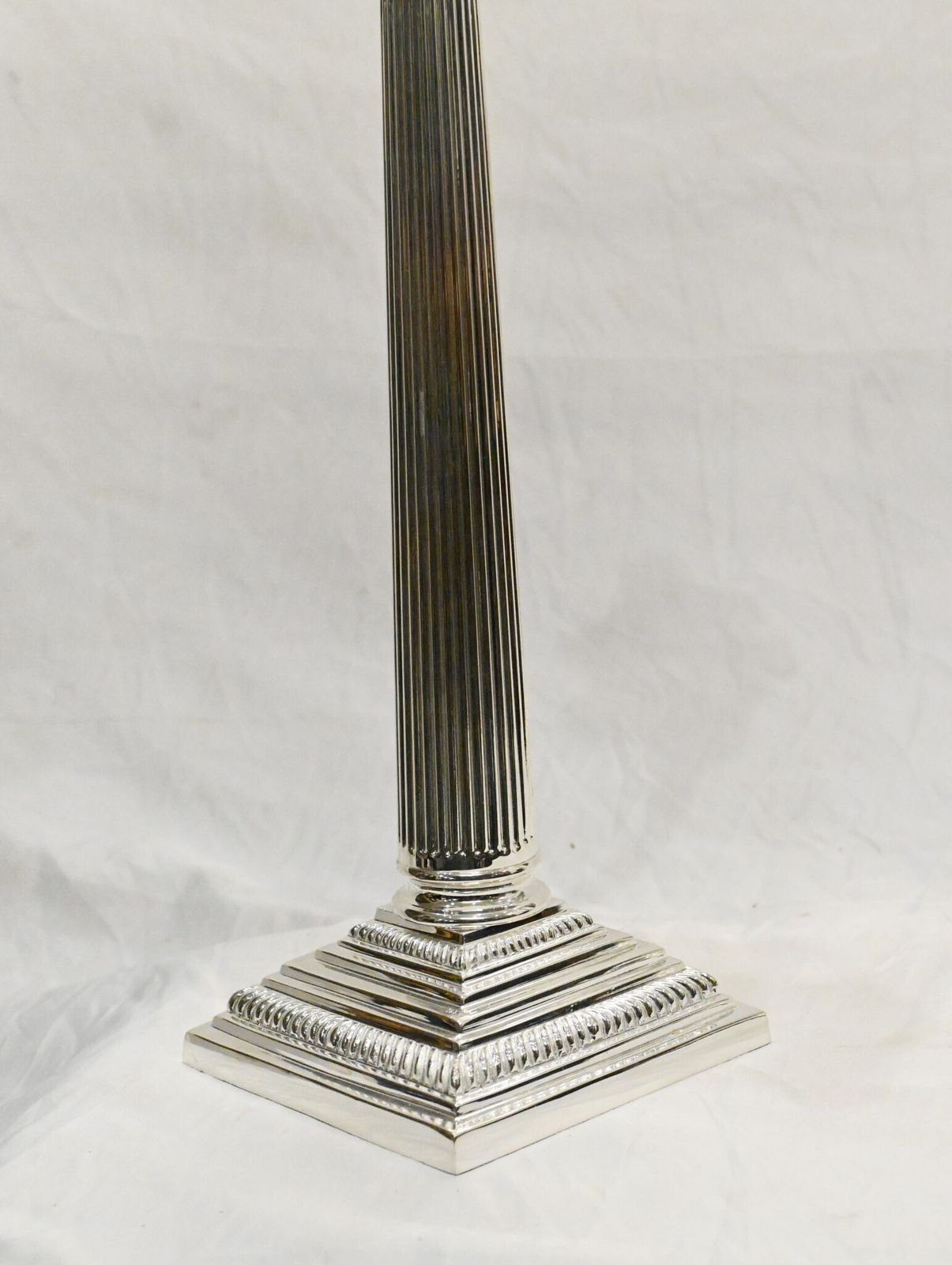 Regency Silver Plate Candelabras Doric Column Candles photo 1495.0