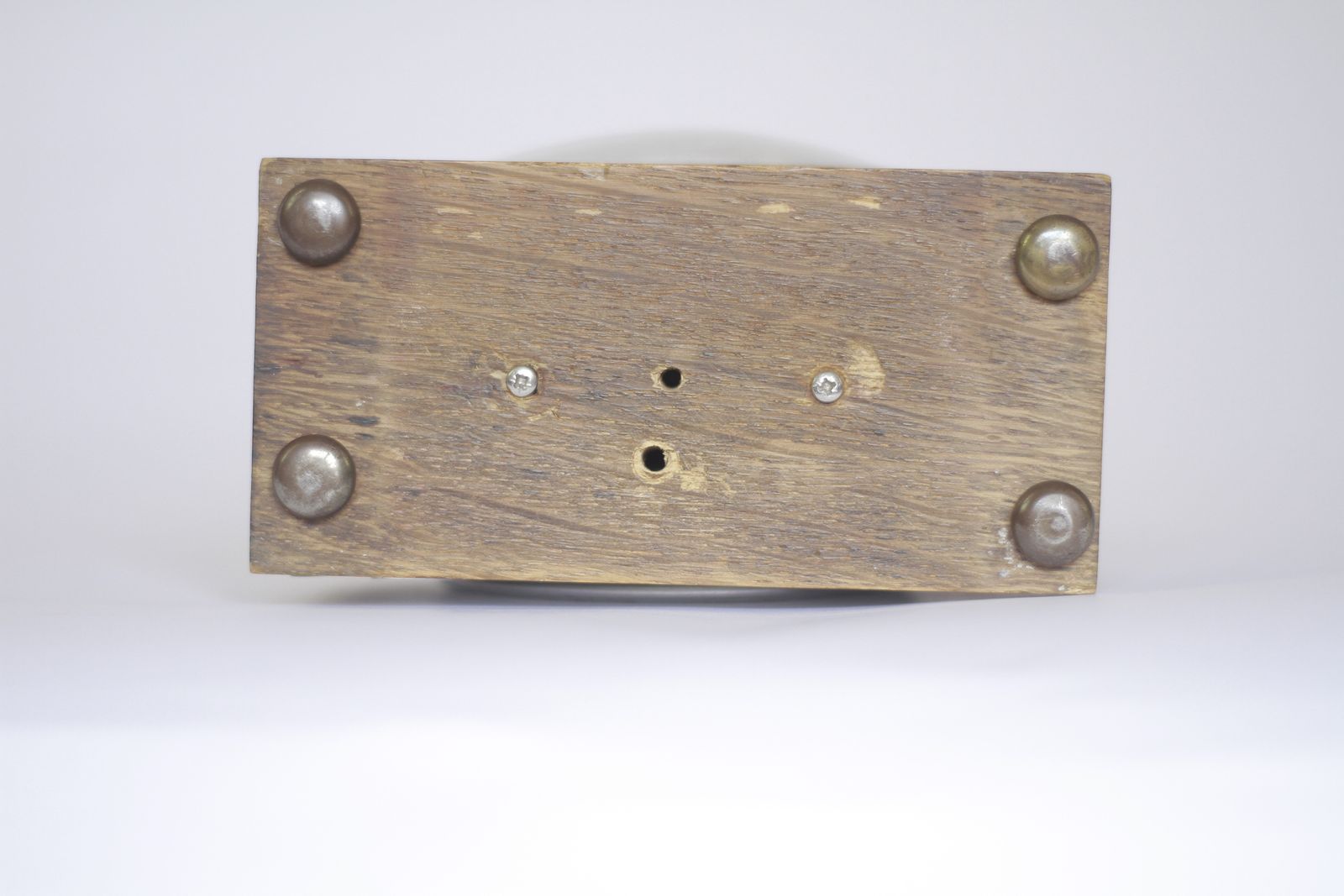 Art Deco Oak & Chrome Mantel Clock photo for sale