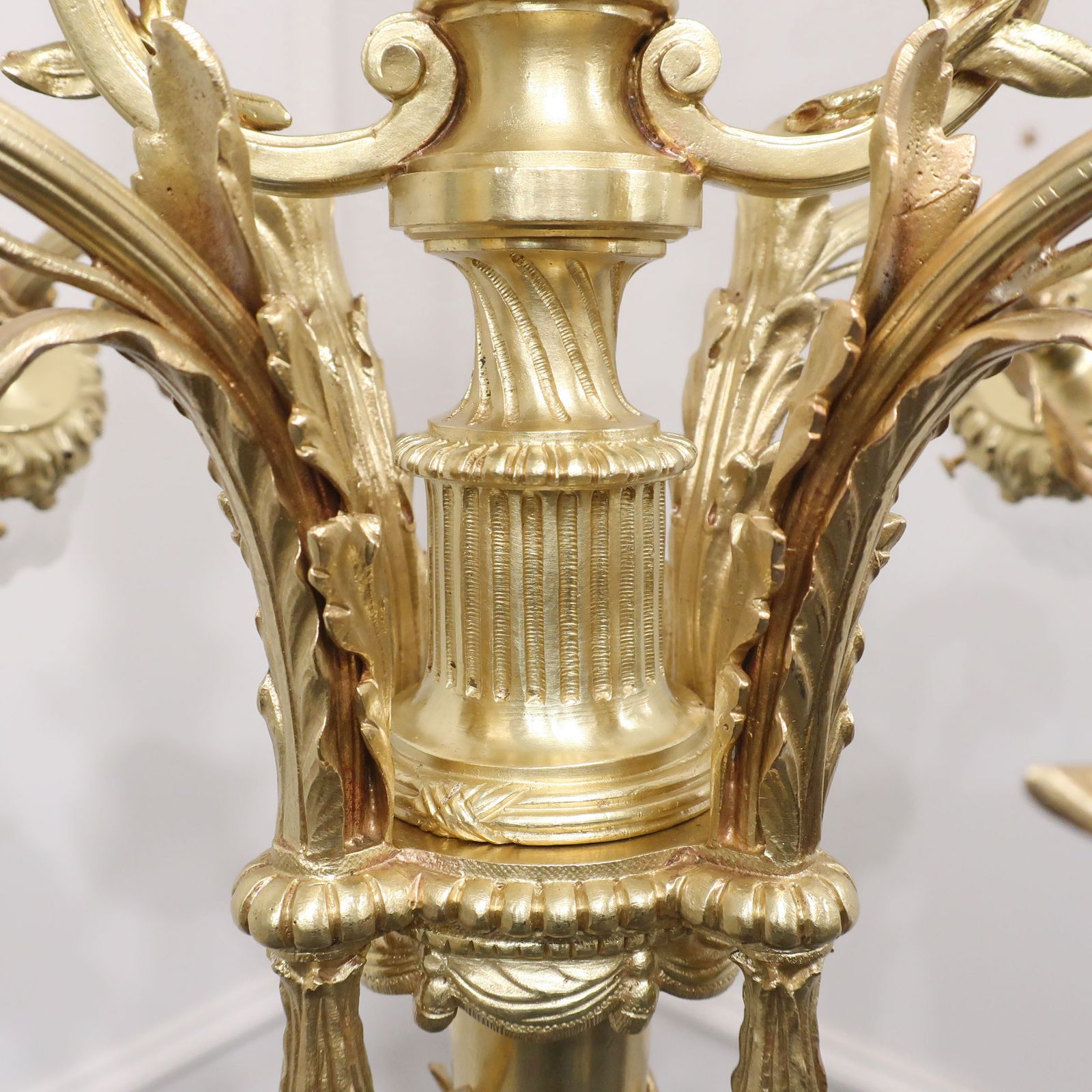 3400.0 French Neoclassical Style Gilt Bronze Lyre Chandelier photo