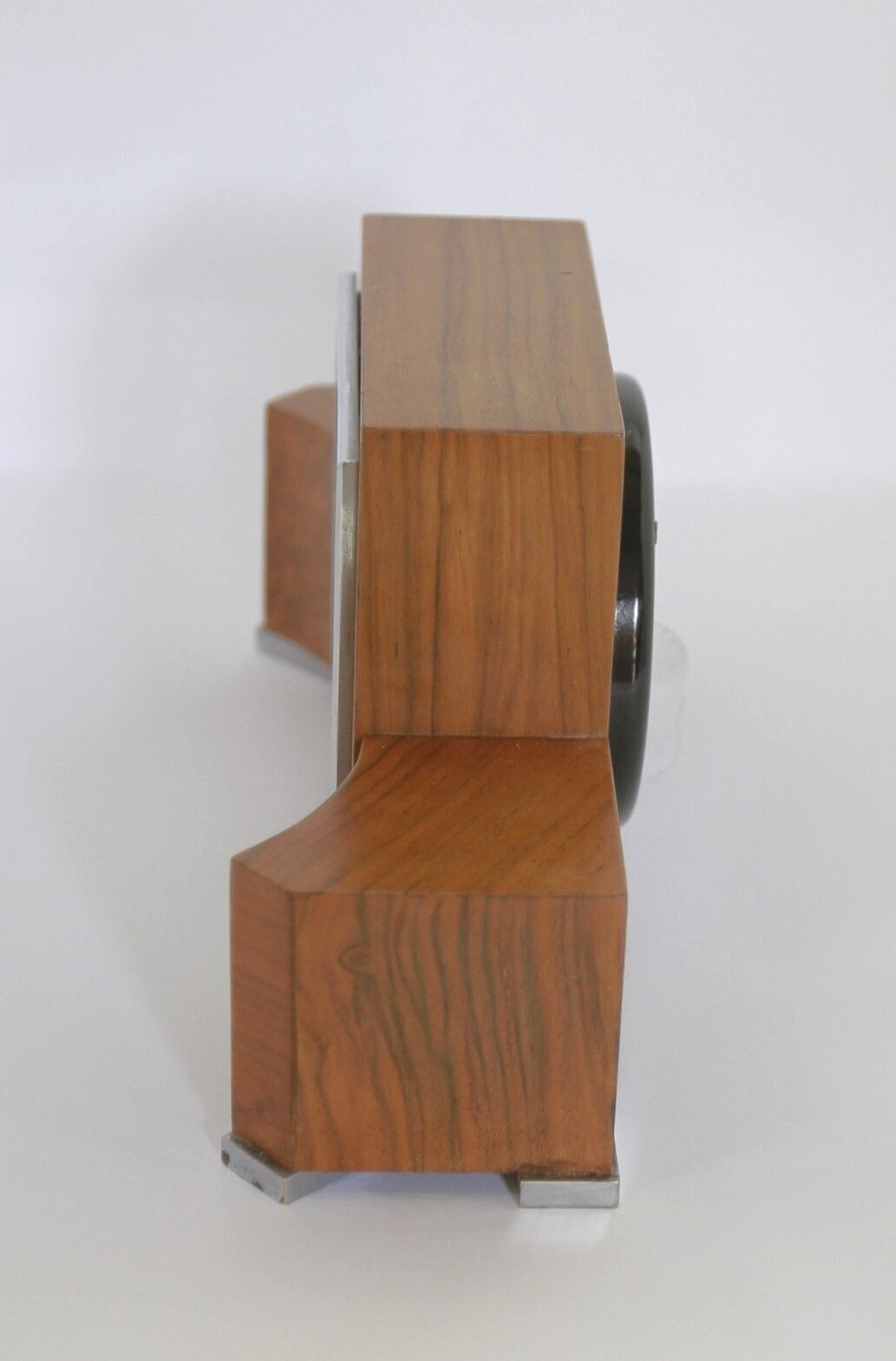Art Deco Walnut & Chrome Elliott Mantel Clock 1930s photo Home Decor