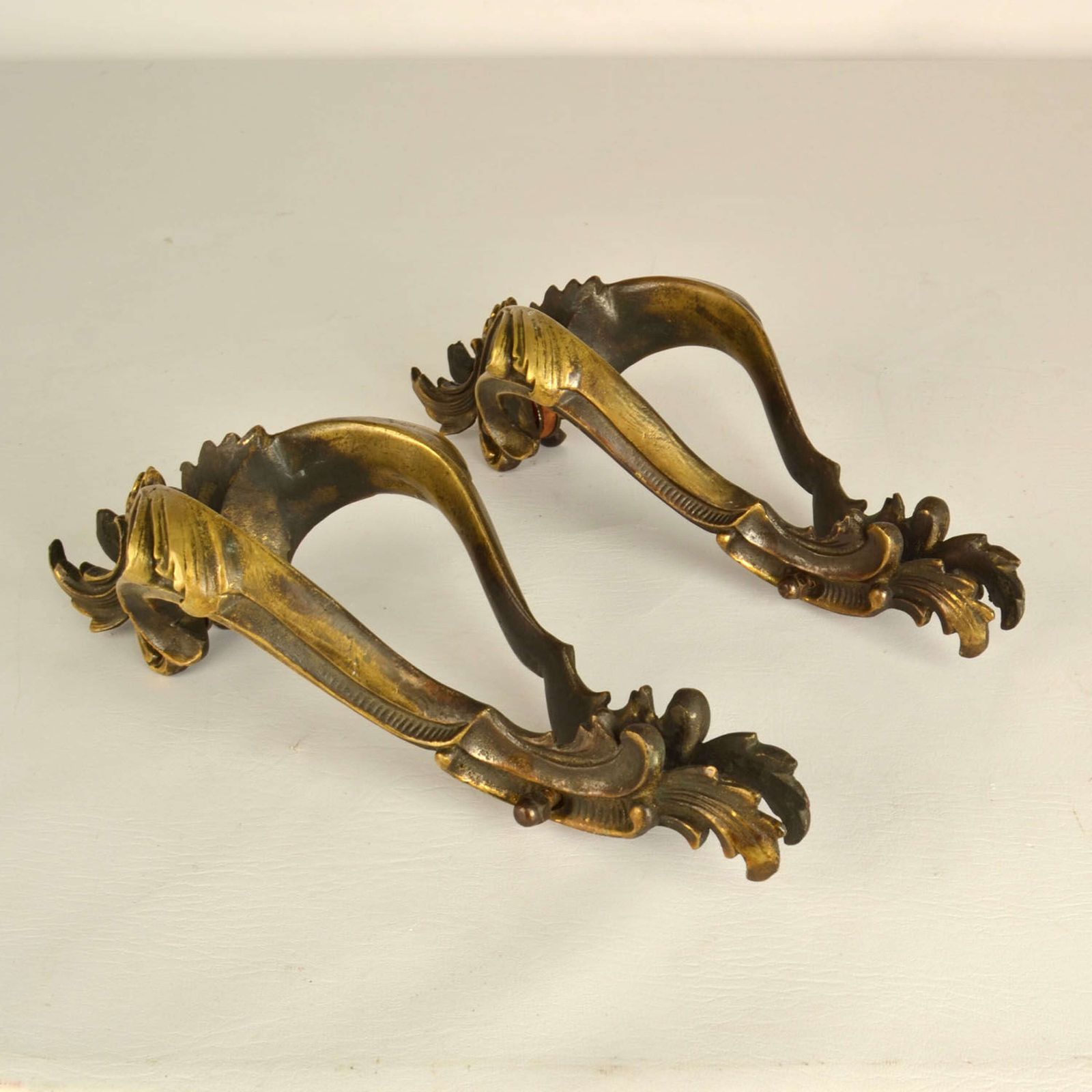 Double Pair Of Italian Baroque Push Pull Bronze Door Handles photo Home Fixtures