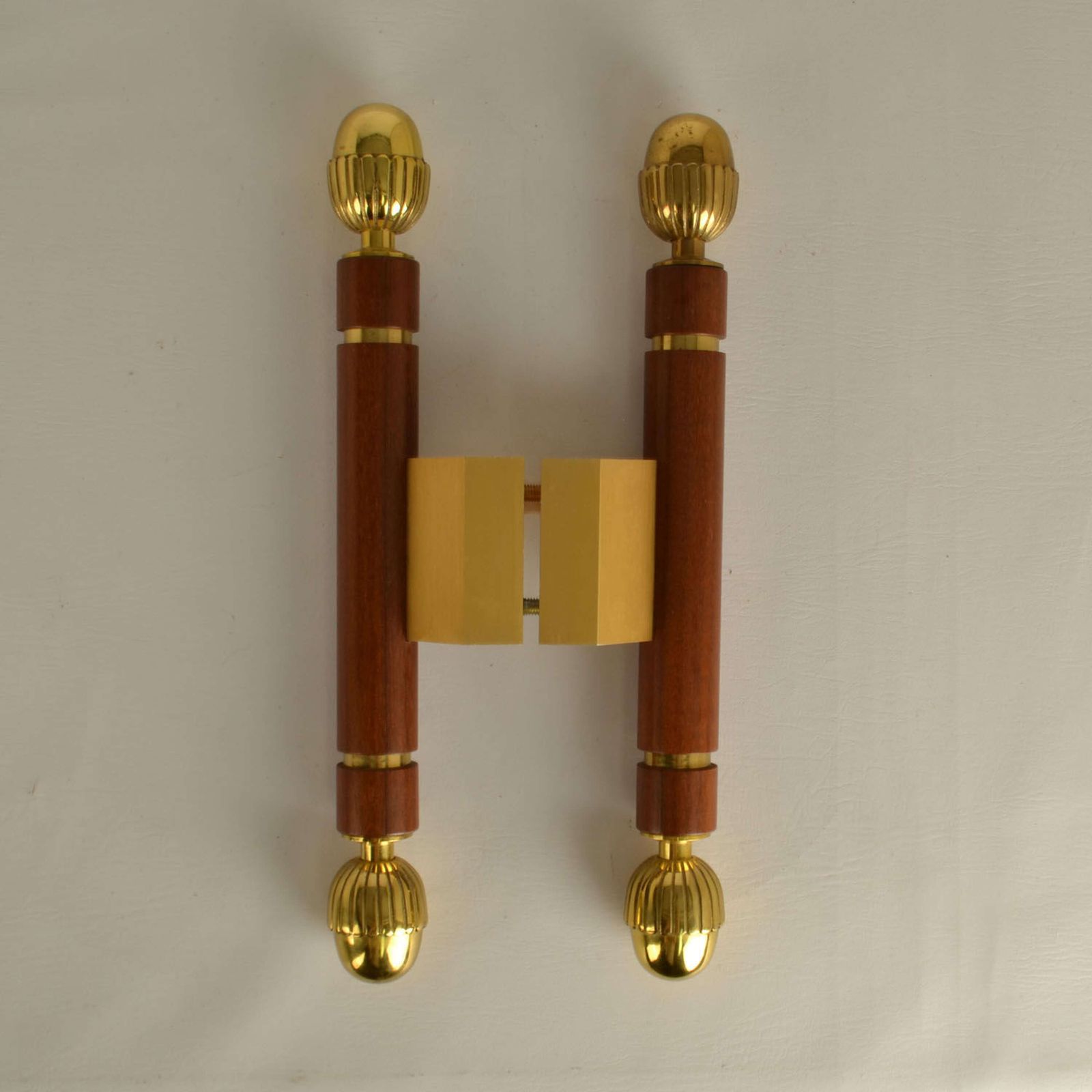 Pair Of Classical Push Pull Door Handles In Bronze And Wood photo buy
