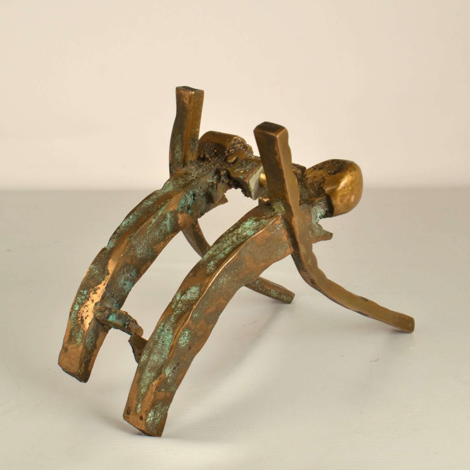 Brutalist Art Bronze Door Handles Push Pull For Glass Door photo for sale