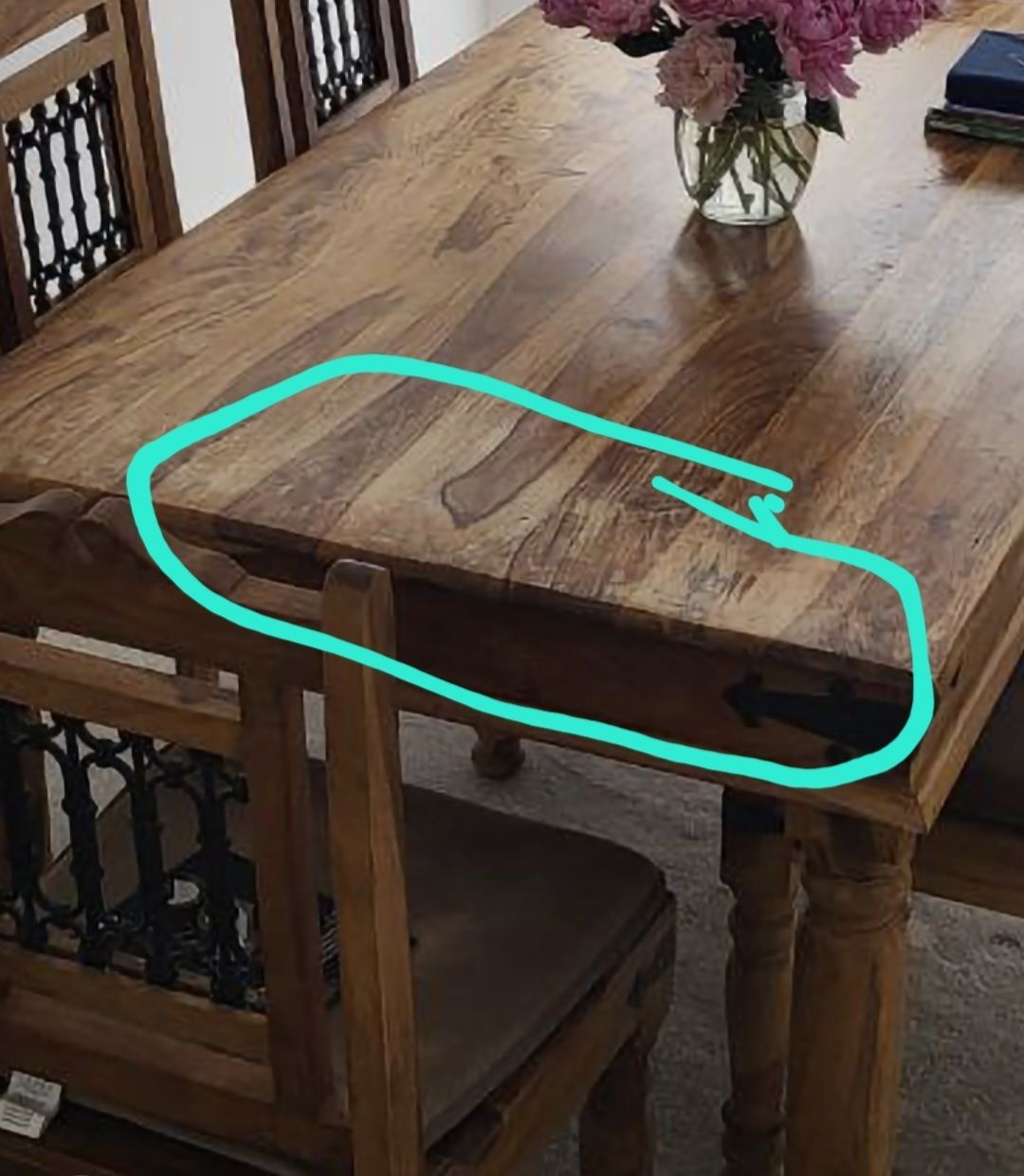 Thacket Sheesham Dining Table & 6 Chairs Set photo furniture