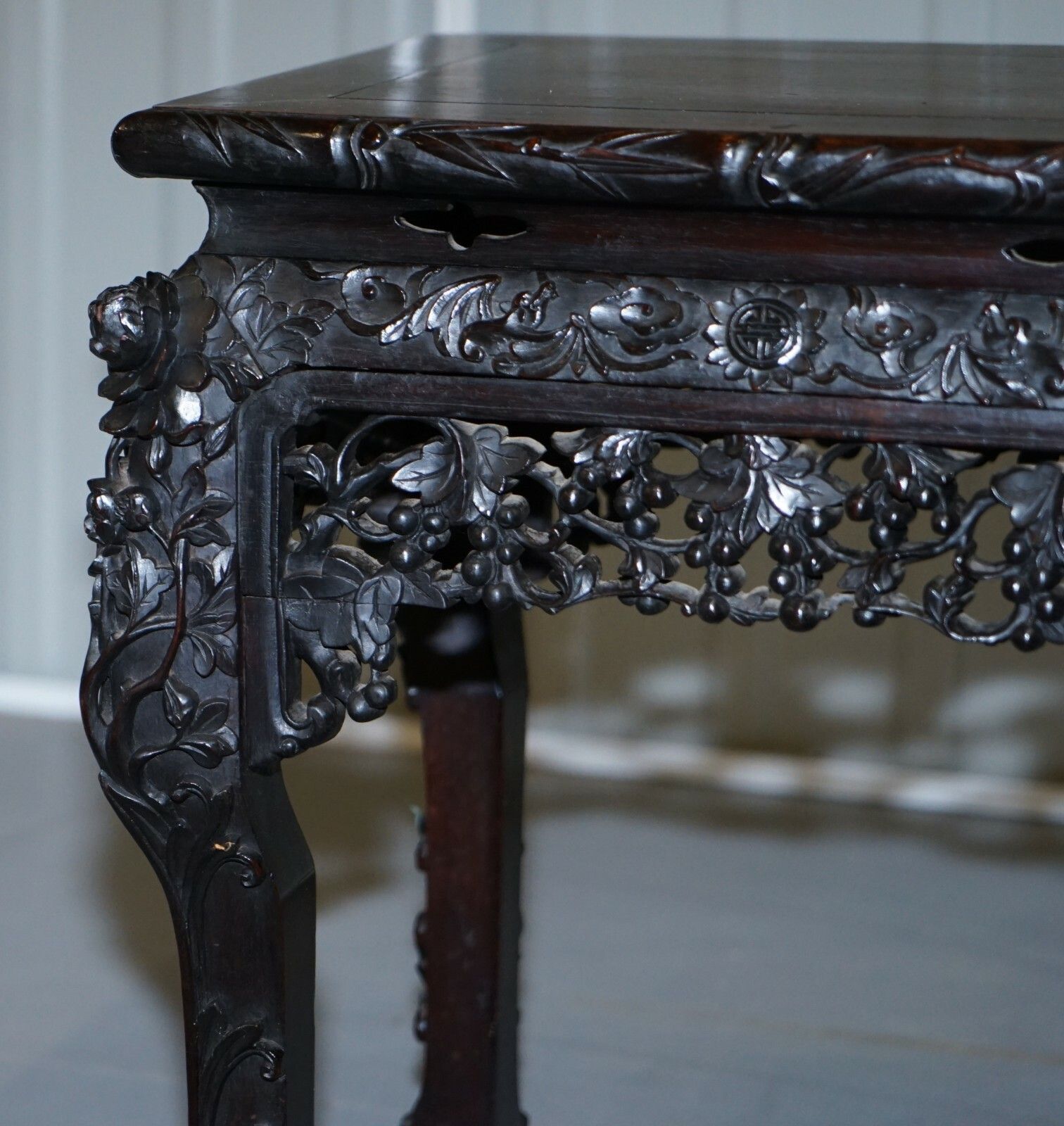 Very Rare 19th Century Hand Carved Qing Dynasty Chinese Hongmu Jardiniere Stand photo 1500.0