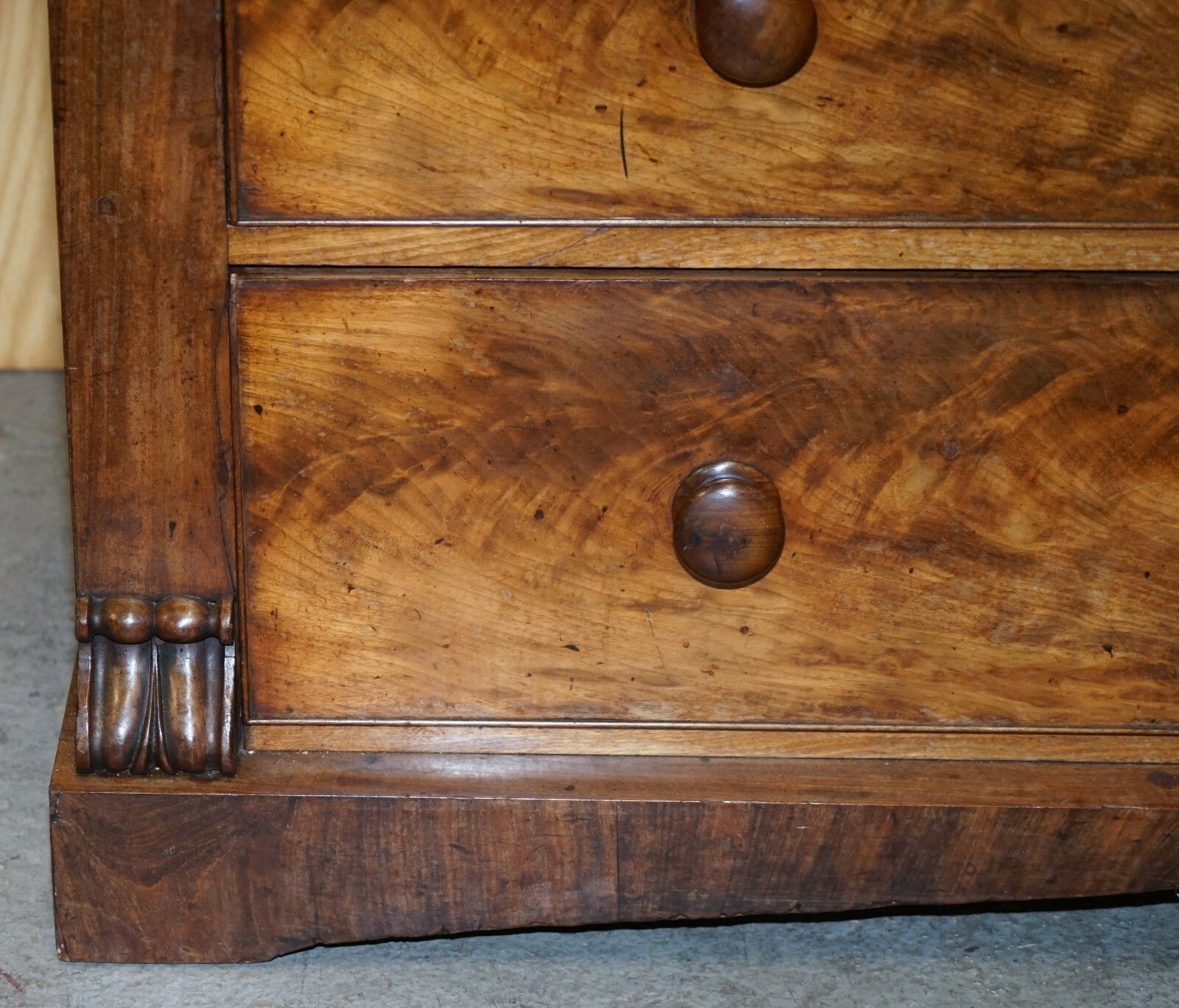 Huge 19th Century Victorian Light Flamed Mahogany Chest Of Drawers Hidden Drawer photo buy
