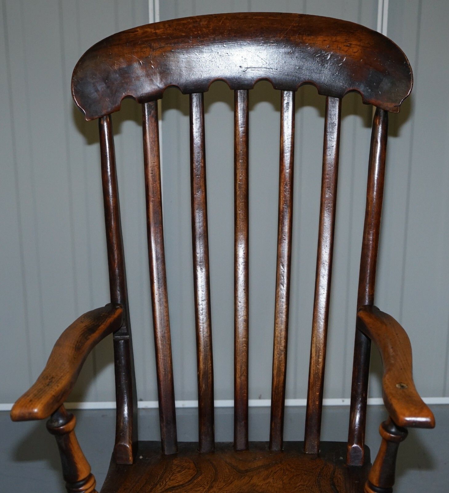 Original Paint Elm 19th Century Thames Valley Oxford Windsor Armchair Untouched photo vinterior