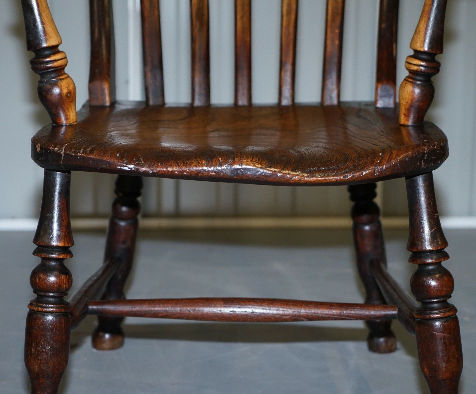 Original Paint Elm 19th Century Thames Valley Oxford Windsor Armchair Untouched photo vintage