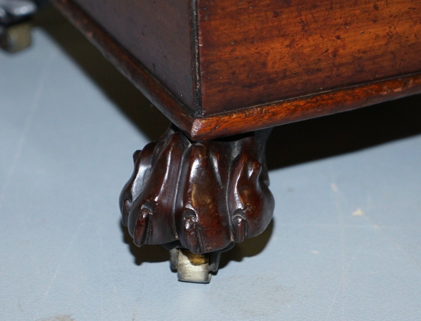 Original Regency Circa 1815 Mahogany Wine Cooler Lion Brass Handles Paw Feet photo Furniture