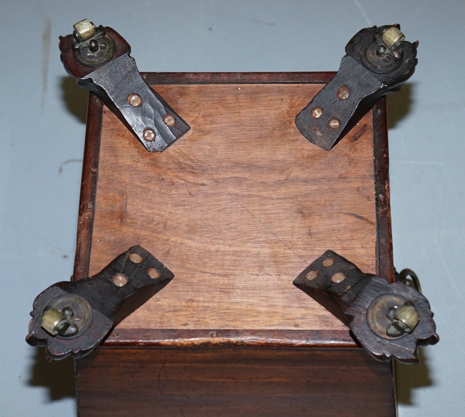 Furniture Original Regency Circa 1815 Mahogany Wine Cooler Lion Brass Handles Paw Feet photo