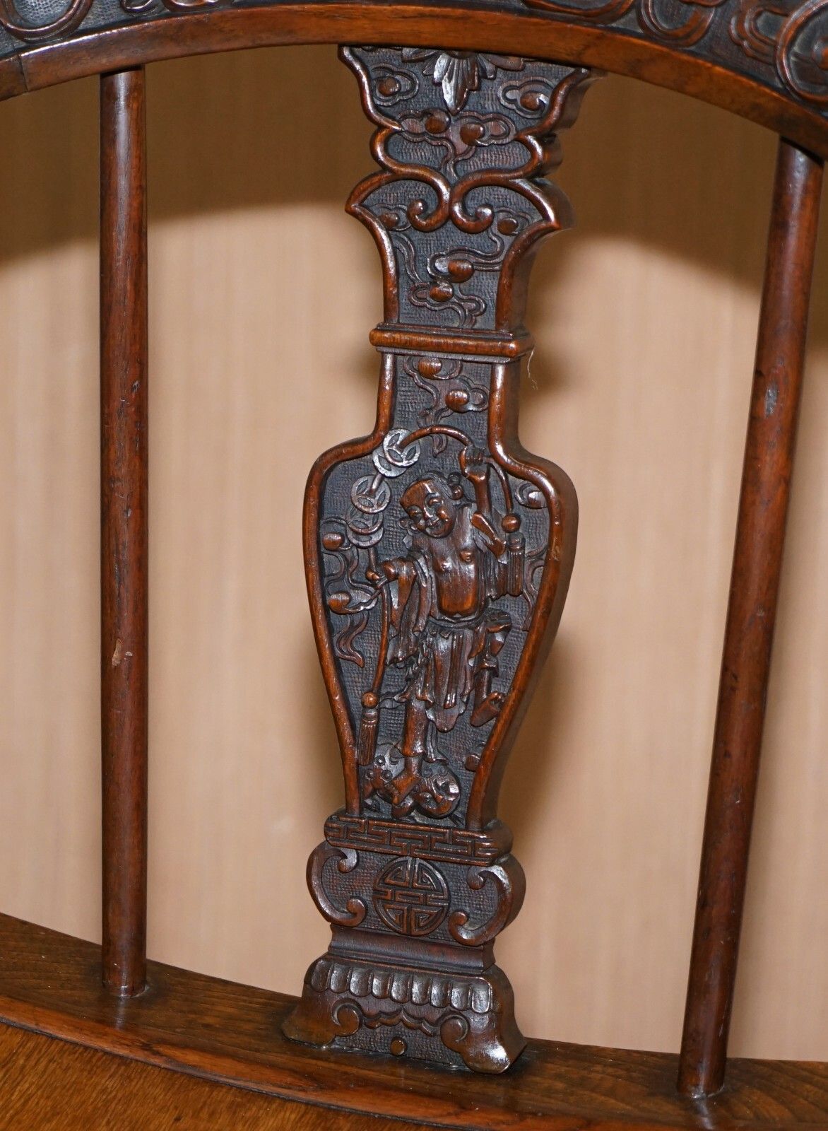 Rare Pair Of Circa 1900 Anglo Chinese Hand Carved Savonarola Armchairs Dragons photo vinterior