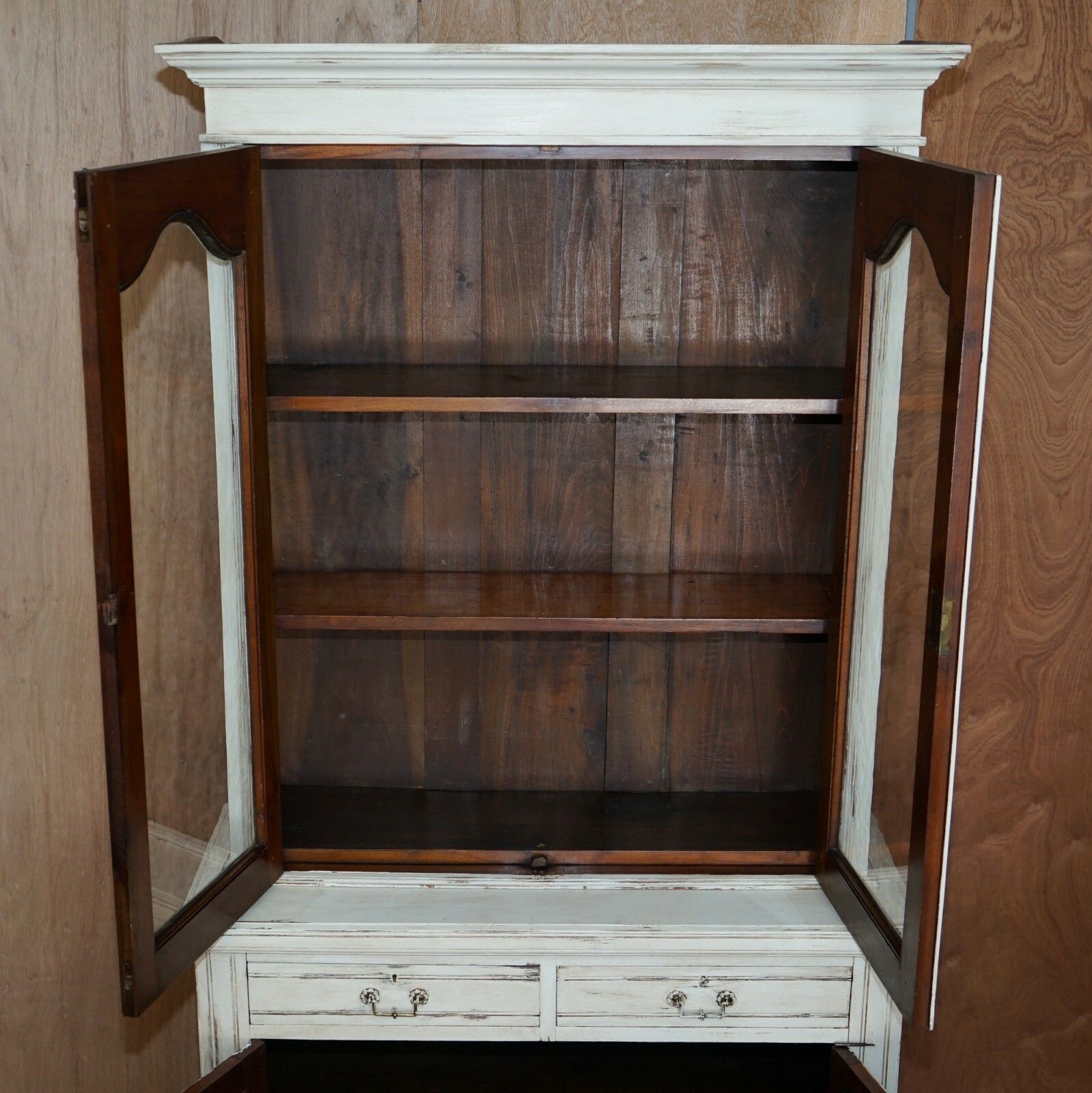Lovely Antique Victorian Mahogany Hand Painted Cupboard Or Library Bookcase photo buy