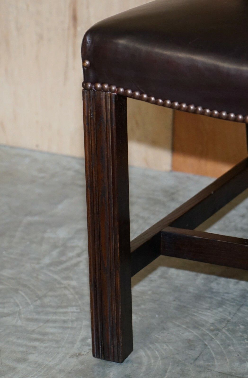 Rrp £4,170 George Smith Buttoned Side Occasional Office Desk Chair Brown Leather photo vintage