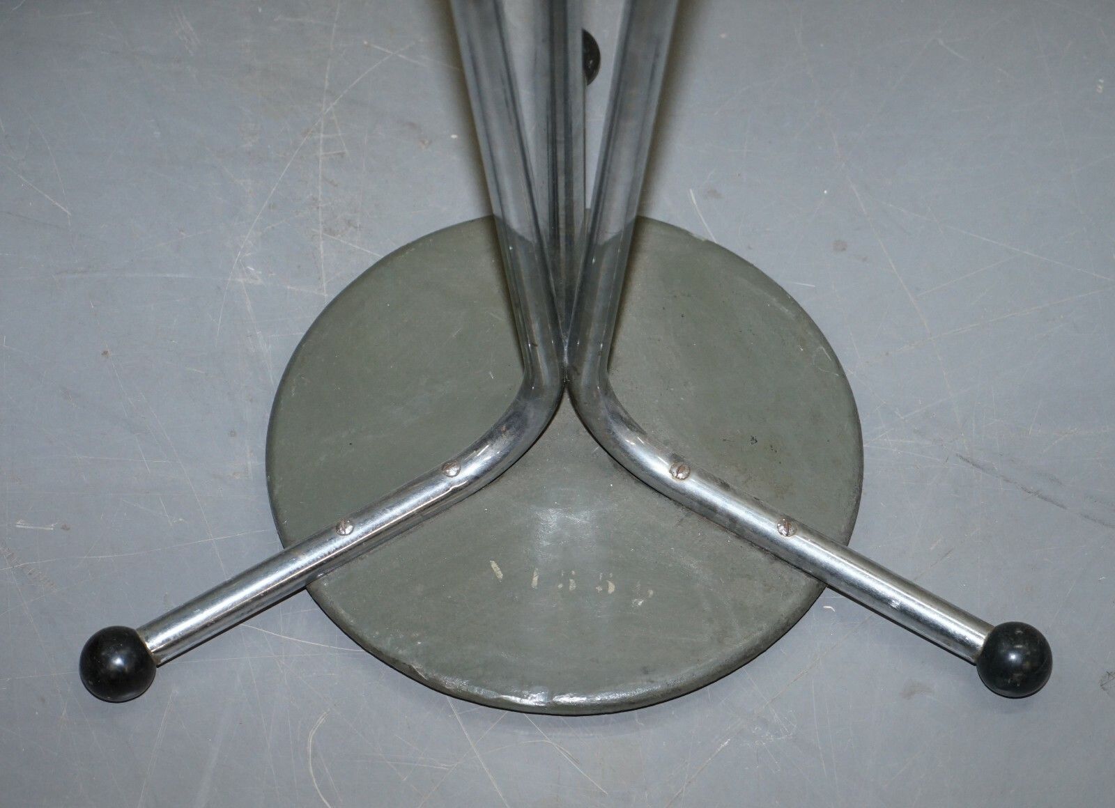 Original Military Steel Industrial 1930's Atomic Coat Rack Hat Stand Art Deco photo furniture