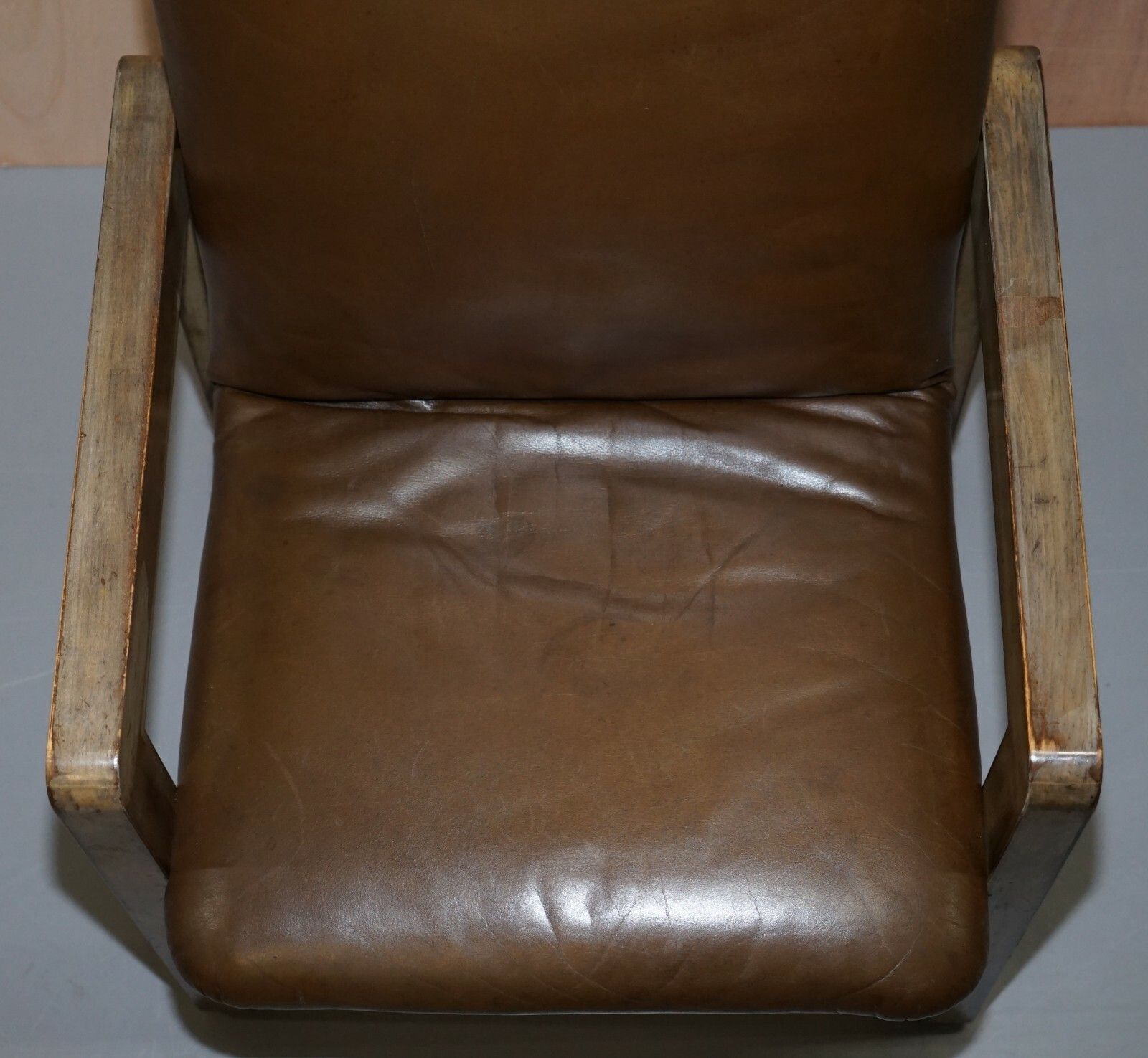 Pair Of Original Mid Century Vintage Aged Brown Leather John Makepeace Armchairs photo 1500.0