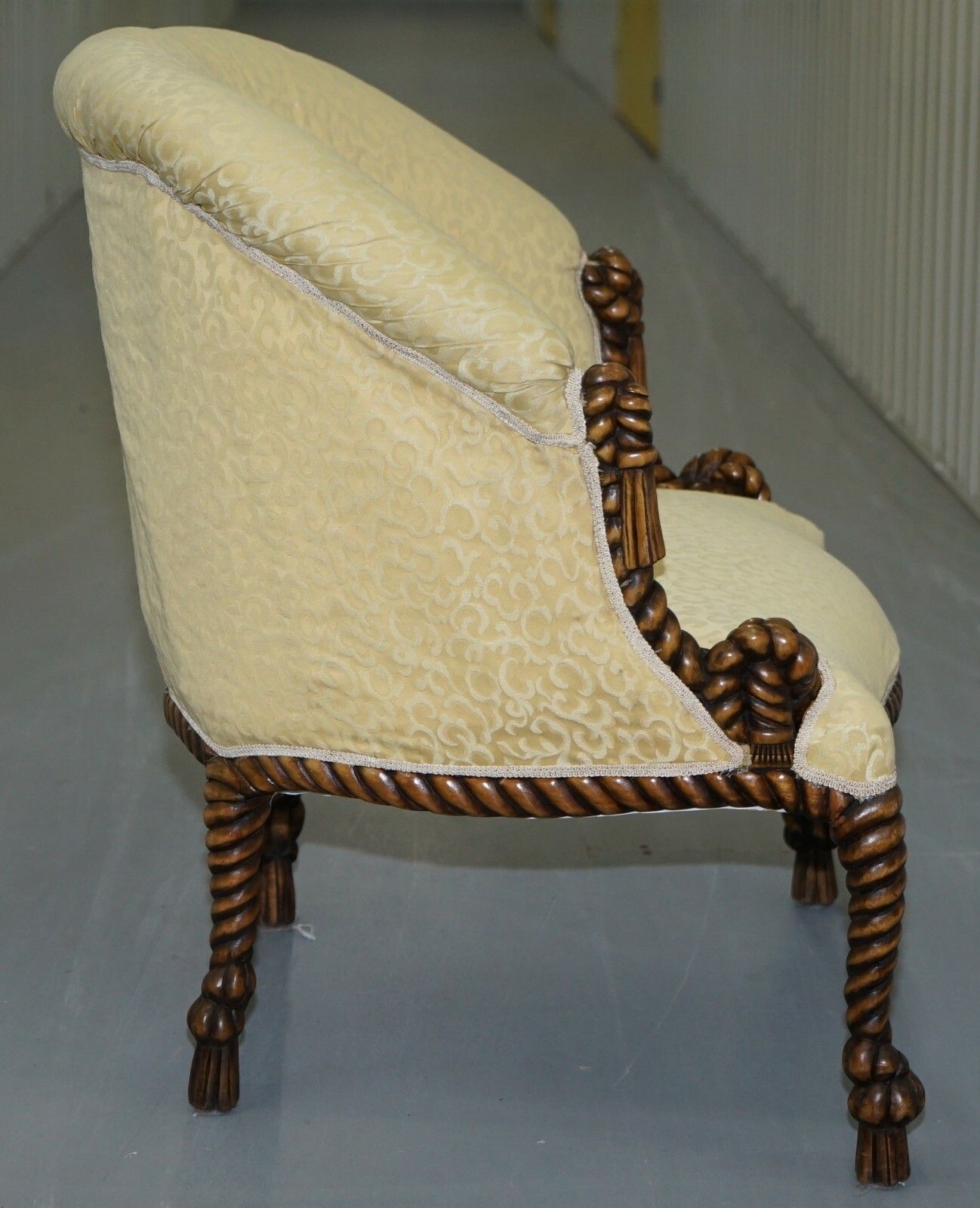 Furniture Rope Twist Napoleon III Style Suite Seating Armchair & Settee Chesterfield Sofa photo
