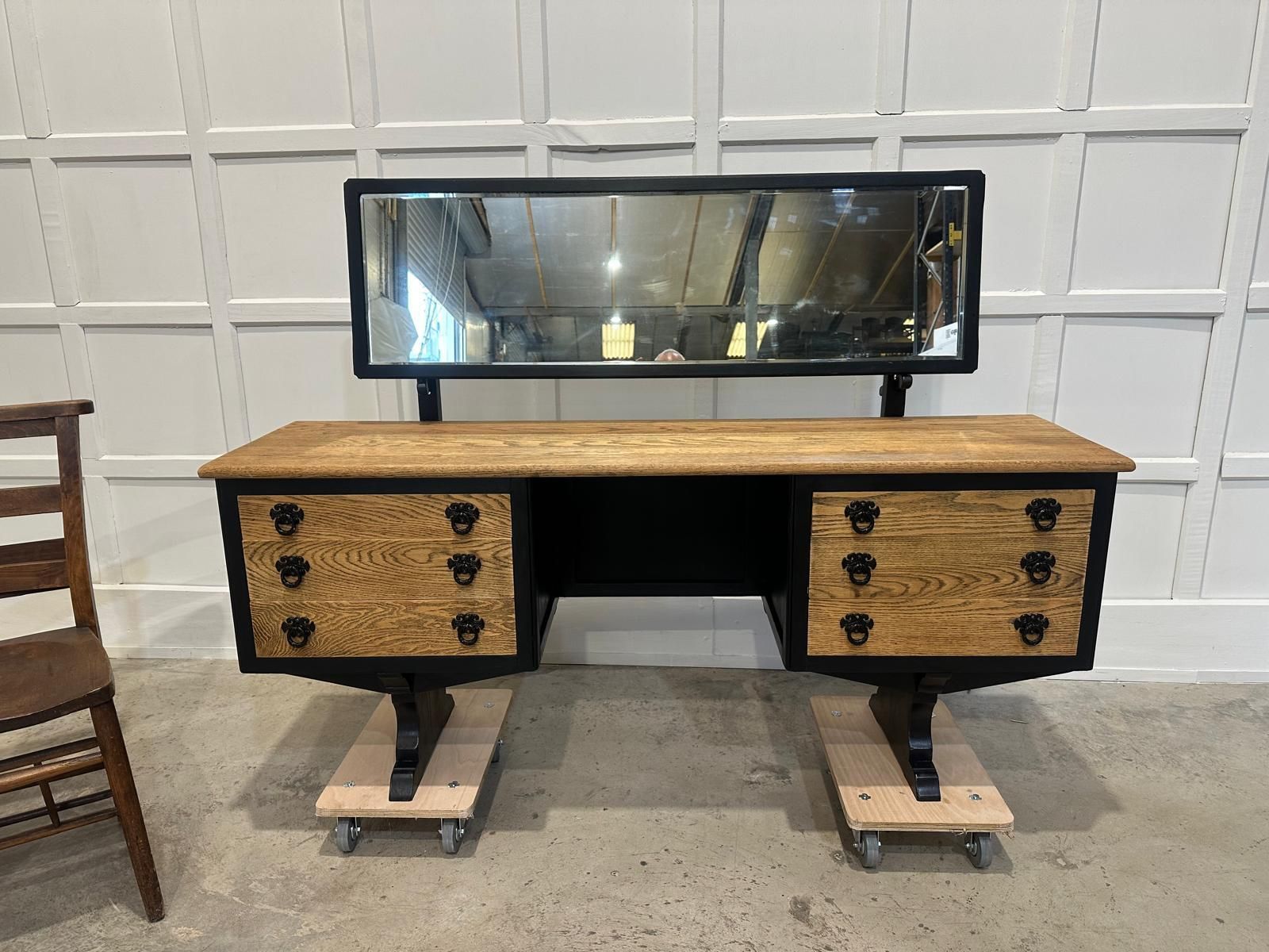 Mid Century Oak Ebonised Dresser photo furniture
