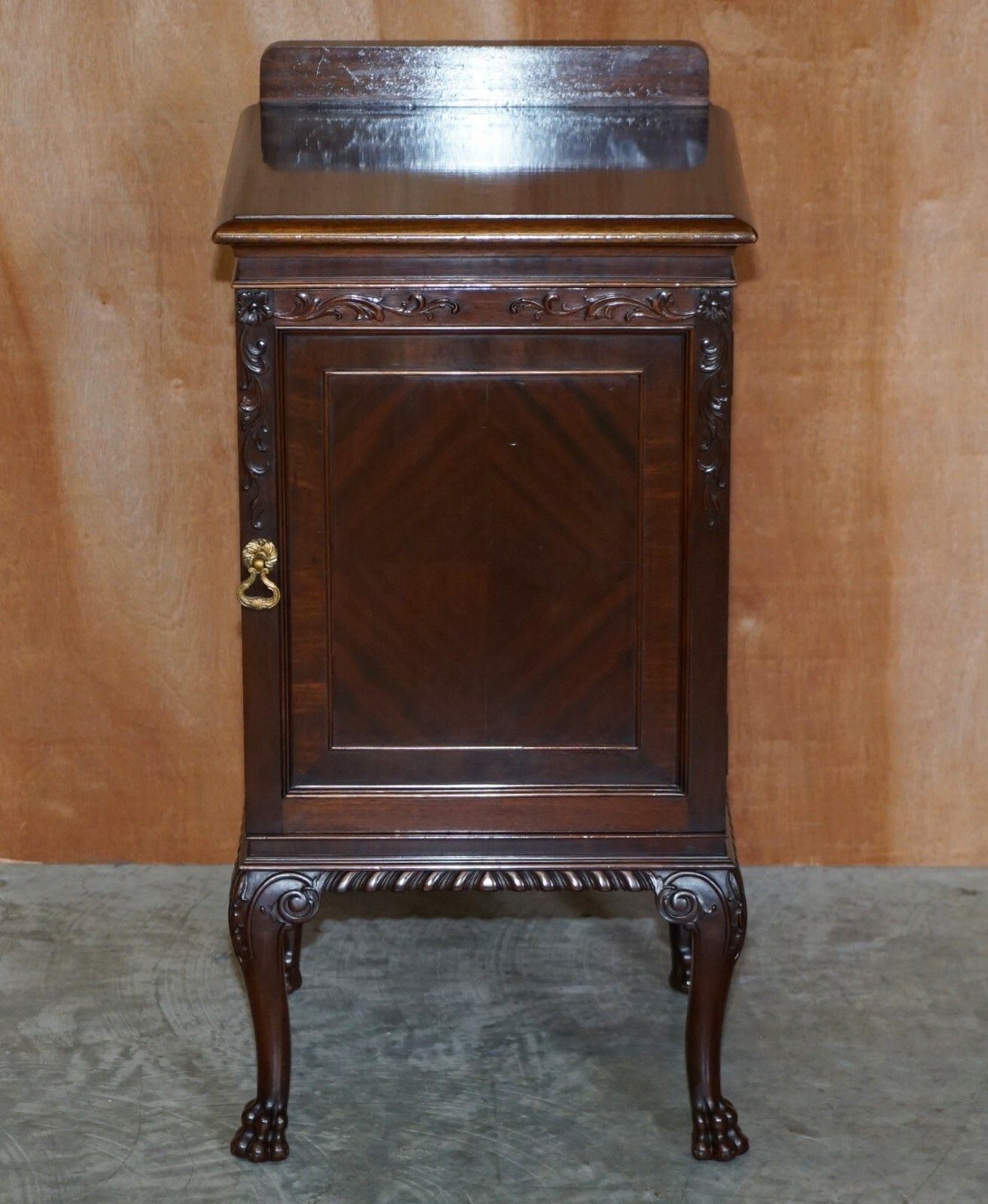Antique Honduras Mahogany Side End Table Lion Hair Paw Carved Feet Part Of Suite photo furniture