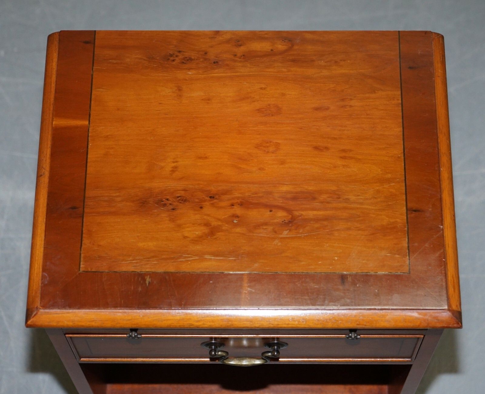 1350.0 Pair Of Grange Paris Hand Made In France Cheery Wood Side End Lamp Wine Tables photo
