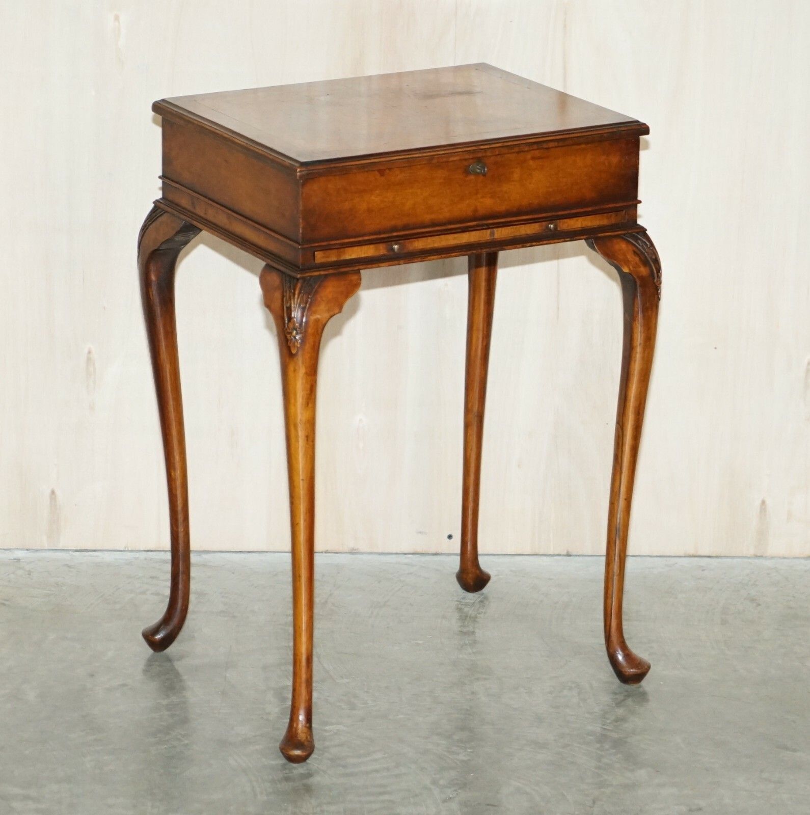 Exquisite Burr Walnut Jewellery Box Burr Walnut Side End Table With Glass Shelf photo furniture