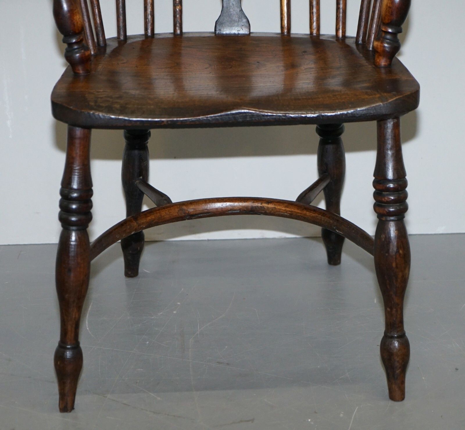 English Classic Antique Victorian 19th Century Elm & Ash Wood Windsor Armchair photo vintage
