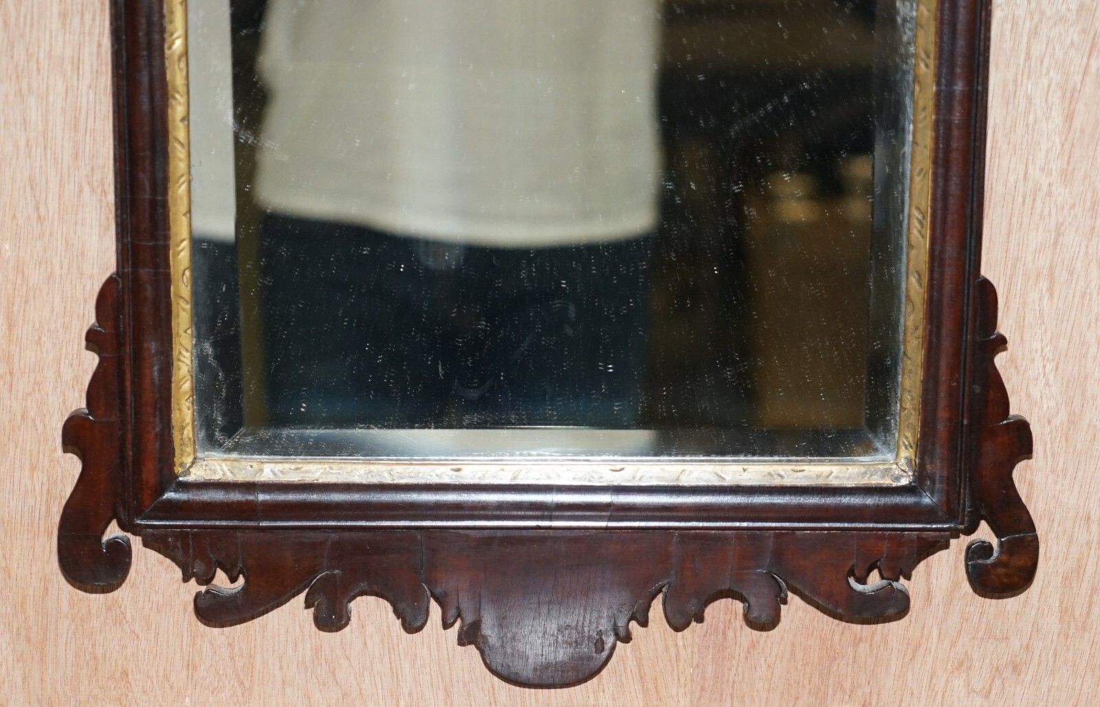 Stunning Georgian Circa 1760 Thomas Chippendale Phoenix Mirror Giltwood Mahogany photo vintage