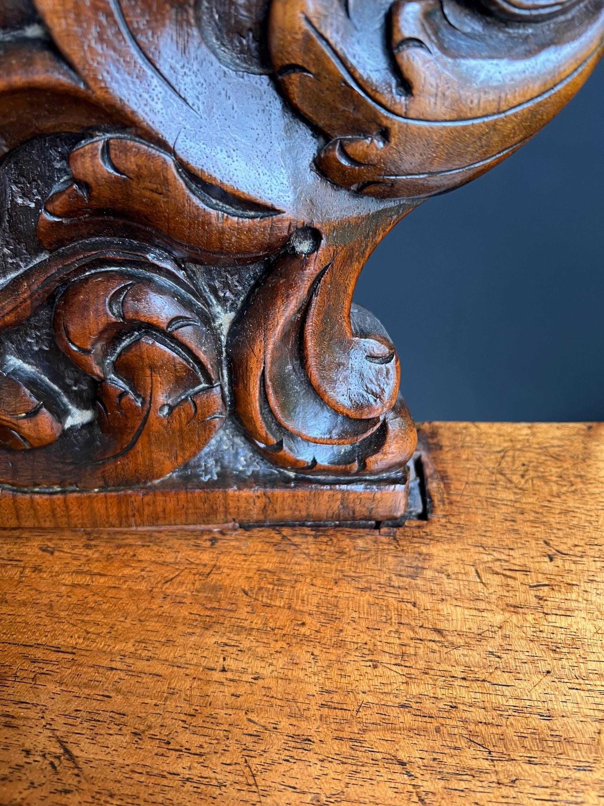Antique Swiss Hand Carved Tyrolean Chair | Castle Core Folk Art Escabelle | Medieval Dark Academia Furniture | Elegant Halloween Decor photo for sale