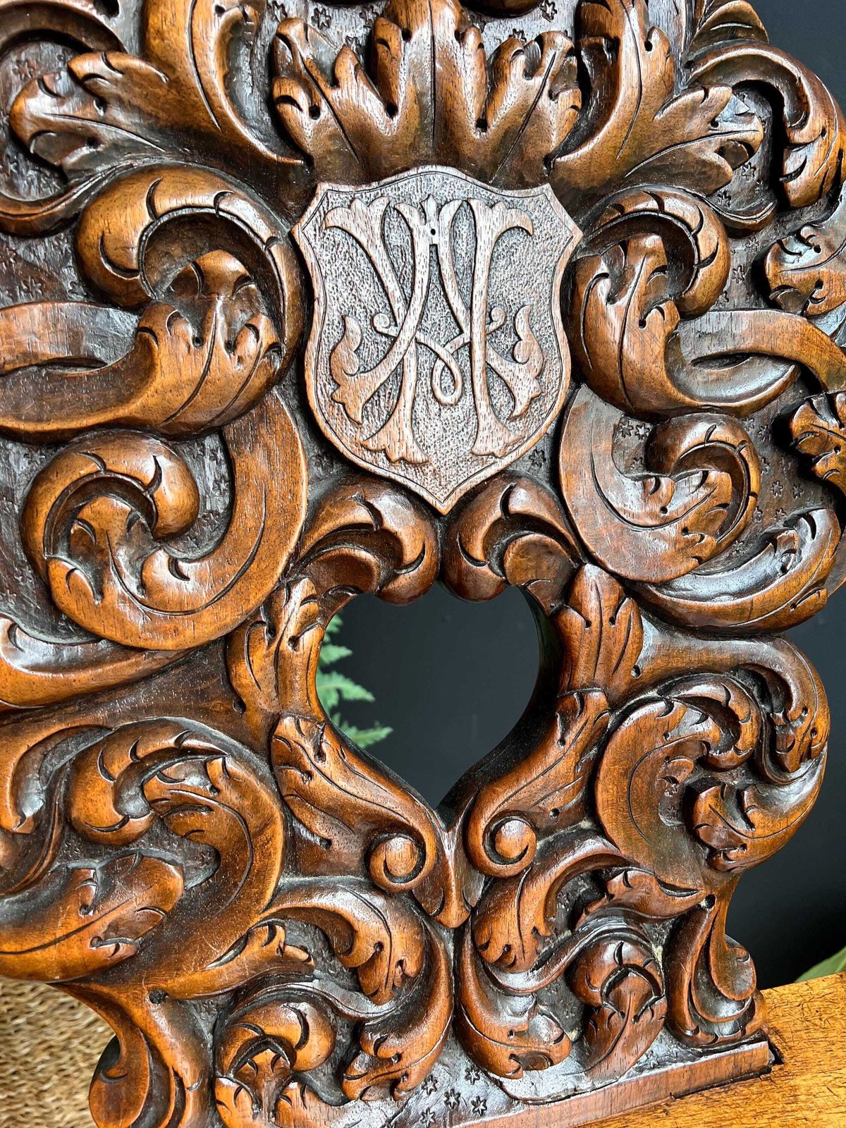 photo furniture Antique Swiss Hand Carved Tyrolean Chair | Castle Core Folk Art Escabelle | Medieval Dark Academia Furniture | Elegant Halloween Decor