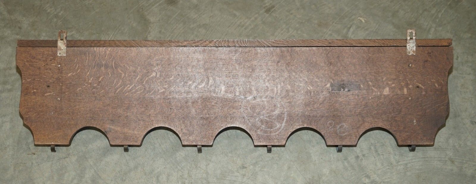 1350.0 Antique Dutch Finely Carved Oak Coat Hat Scarf Wall Rack Hanger French Hooks photo
