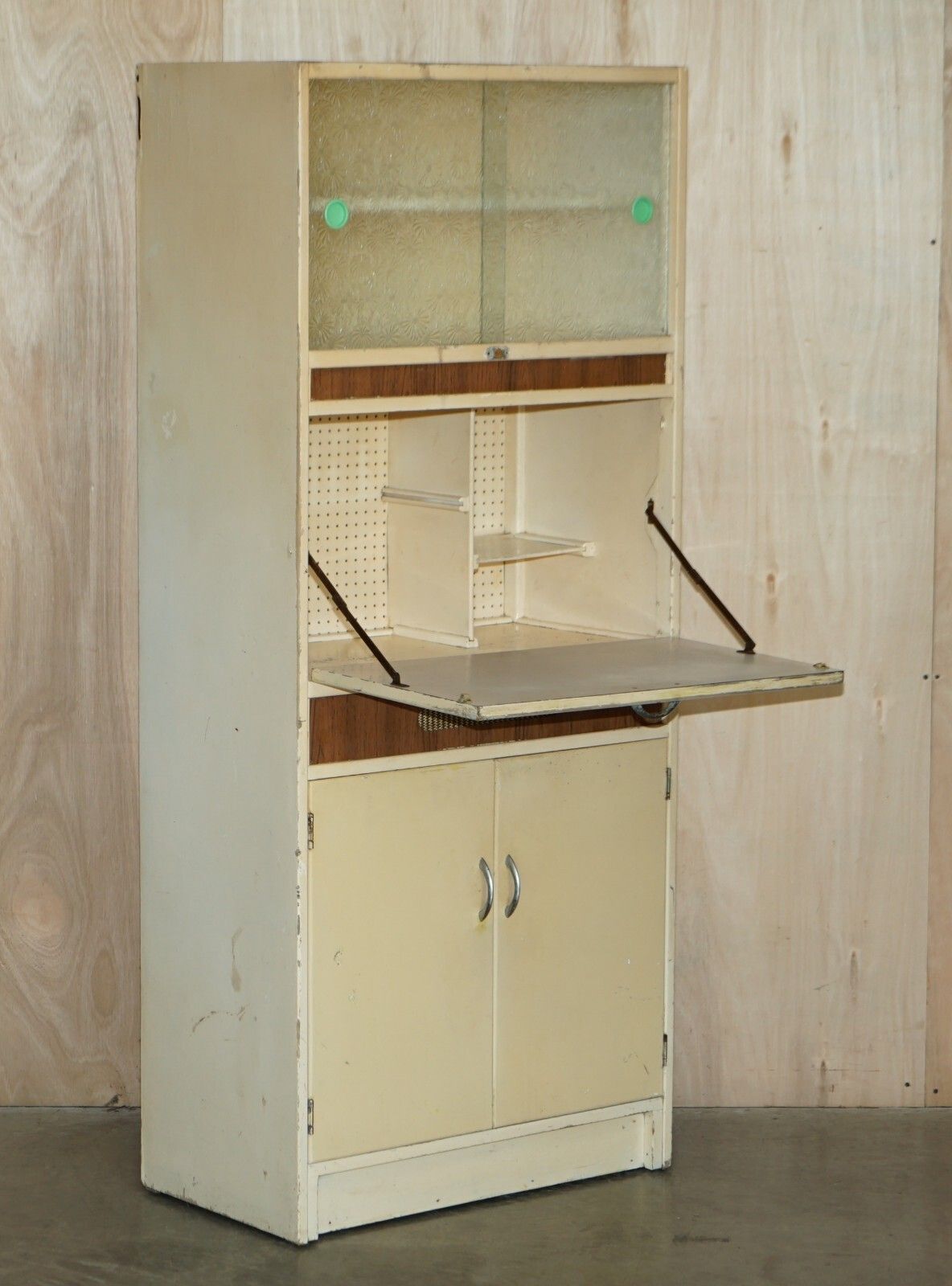 photo for sale Cool Retro Original 1950's English Kitchen Habberdashery Larda Cupboard Cabinet
