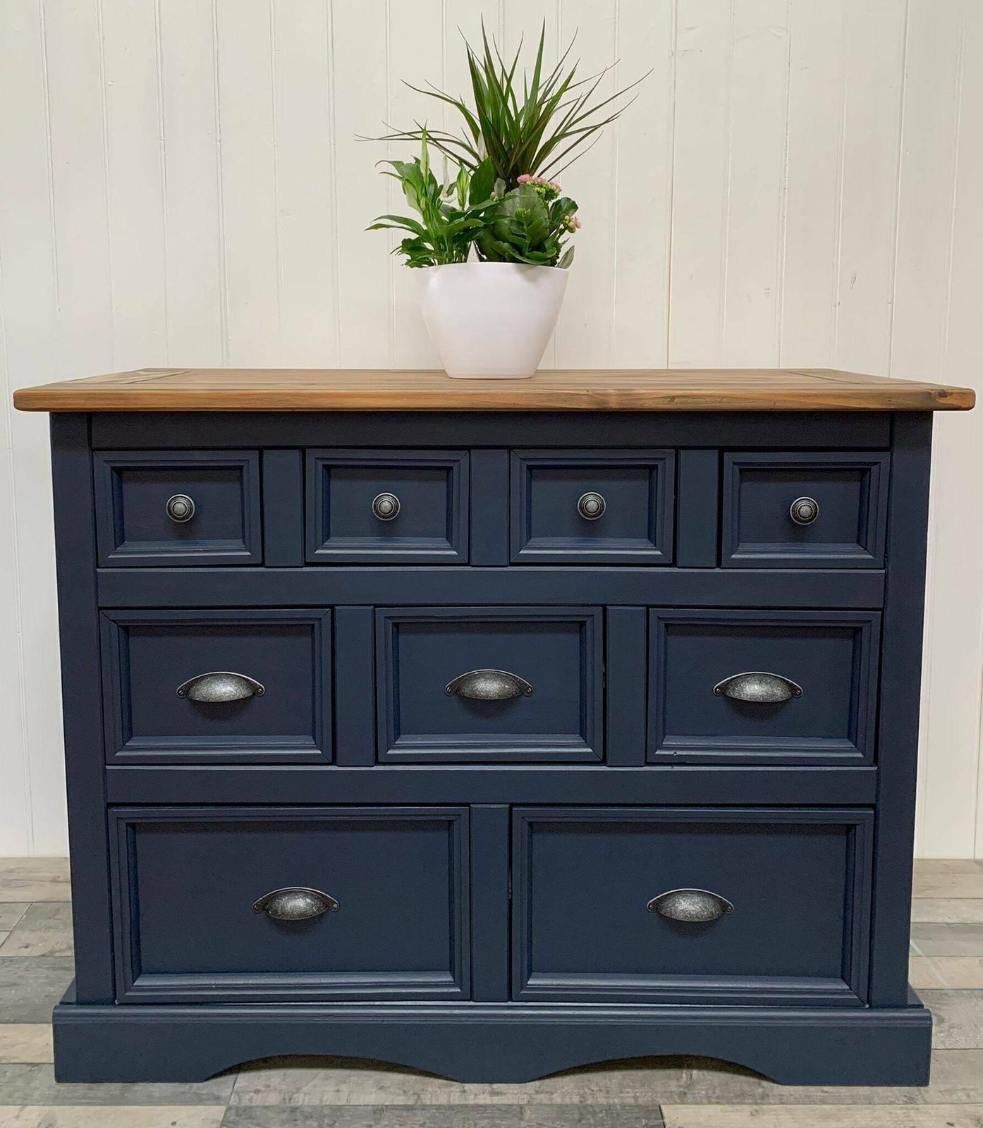 Professionally Hand Painted Mexican Corona Pine Merchants Chest Of Drawers Available In A Colour Of Your Choice