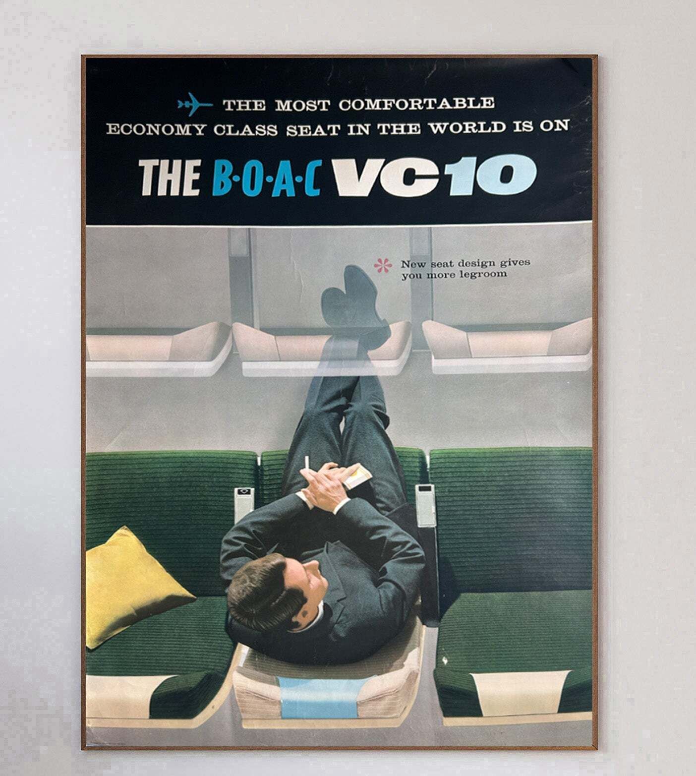 Boac   Vc10 Economy Class   Original Vintage Poster photo 1053.0