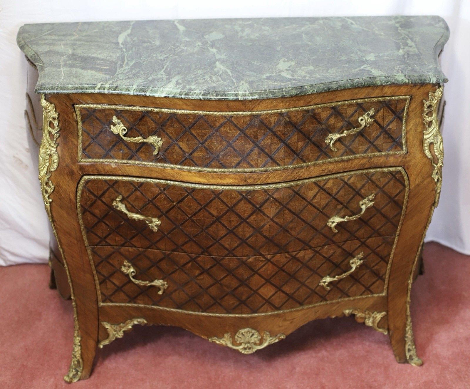 Lovely Louis XV Style Chest Of Three Drawers & Marble Top photo furniture