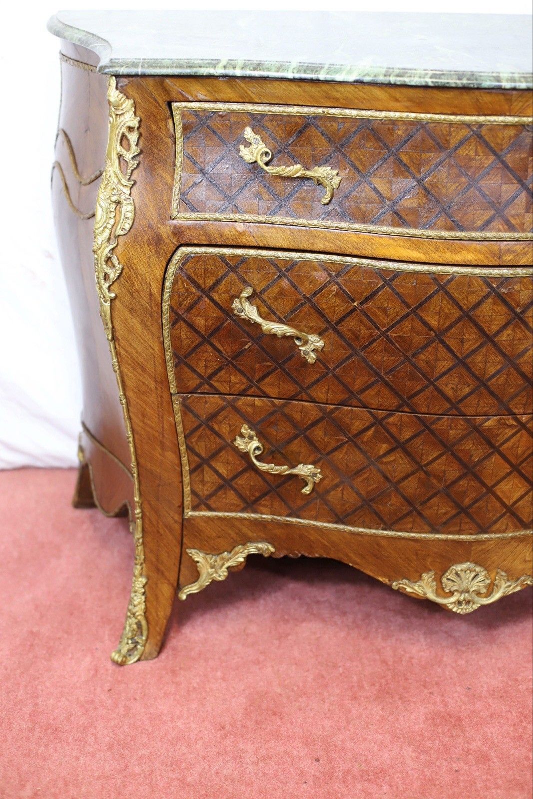 Lovely Louis XV Style Chest Of Three Drawers & Marble Top photo vinterior
