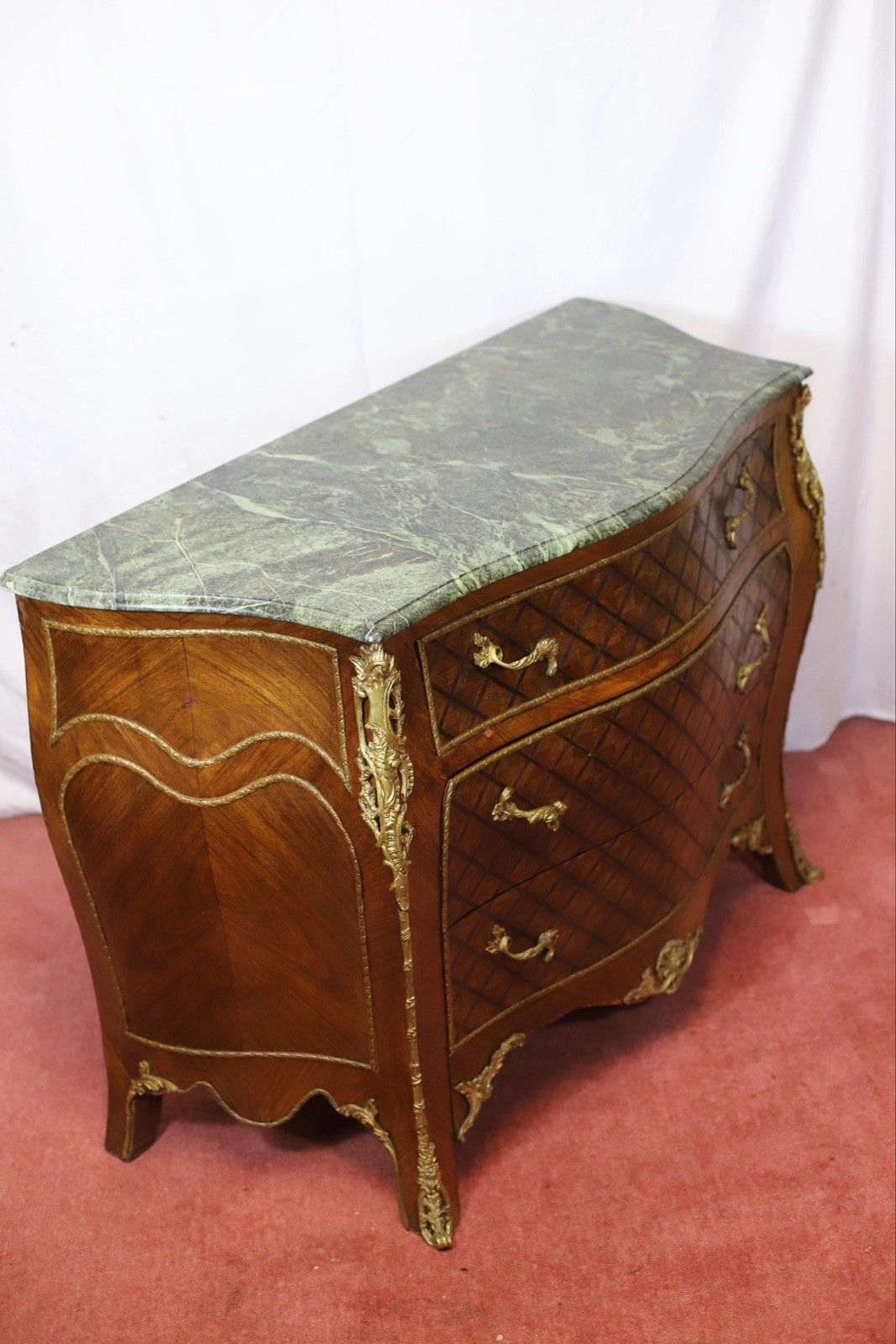 photo furniture Lovely Louis XV Style Chest Of Three Drawers & Marble Top