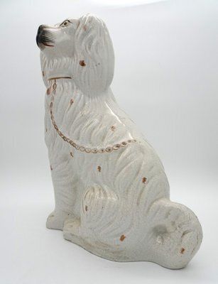 Large Ceramic Staffordshire Mantle Dogs, 1850s, Set Of 2 photo Home Decor