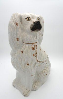 photo buy Large Ceramic Staffordshire Mantle Dogs, 1850s, Set Of 2