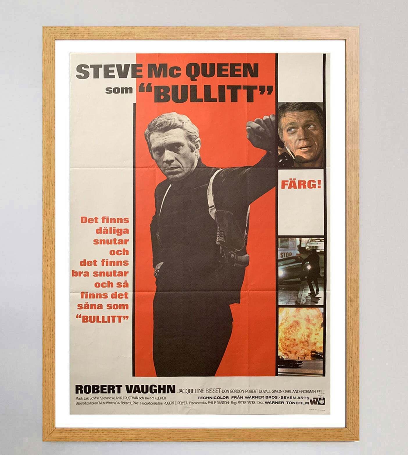 Bullitt (Swedish)  Original Vintage Poster photo Art