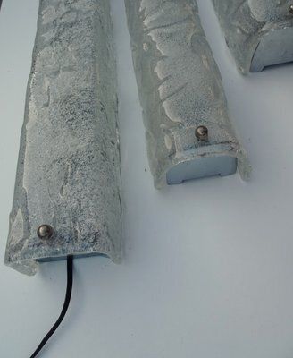 Large Wall Lamps In Glass From Rzb Leuchten, 1970s, Set Of 3 photo vintage