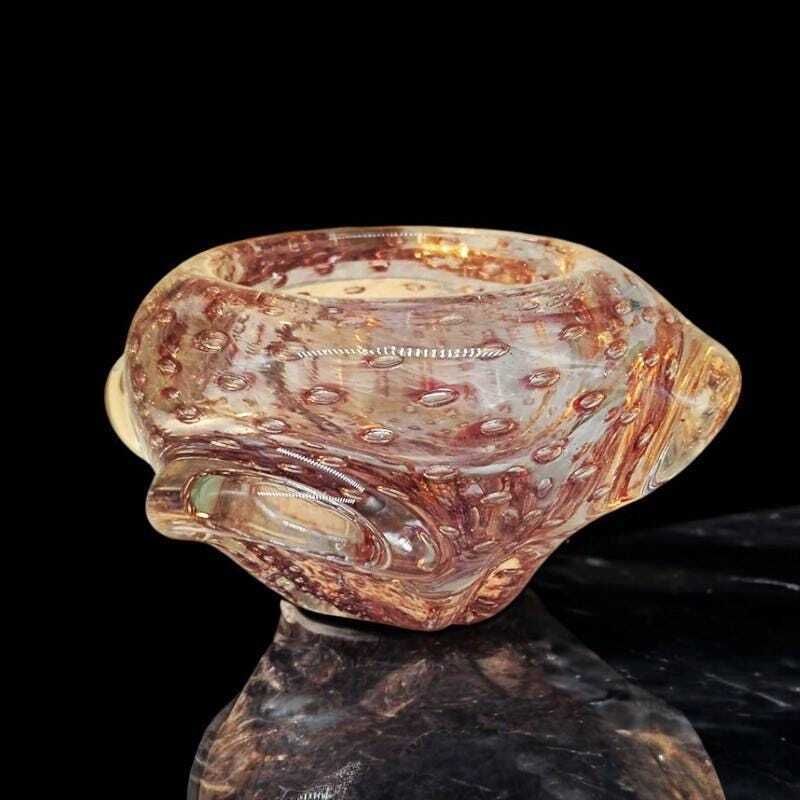 1960s Pink Ashtray Or Catch All In Murano Glass With Air Bubbles. Made In Italy.