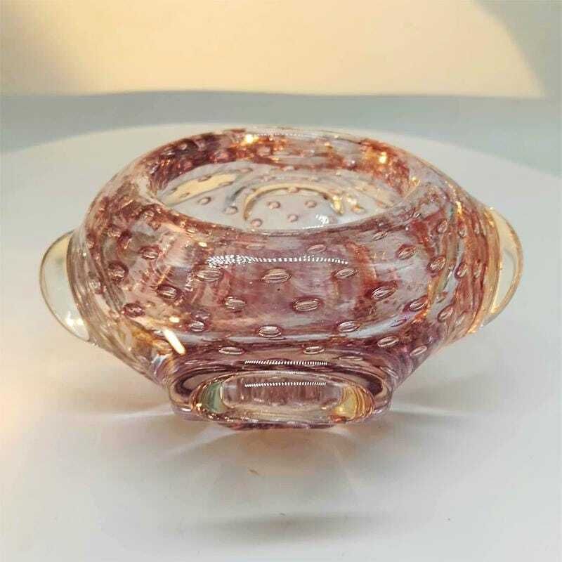 1960s Pink Ashtray Or Catch All In Murano Glass With Air Bubbles. Made In Italy. photo Home Decor