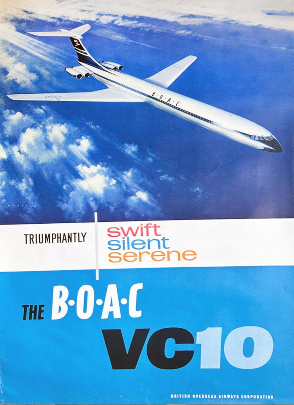 Boac Vc10 , Original Vintage Poster