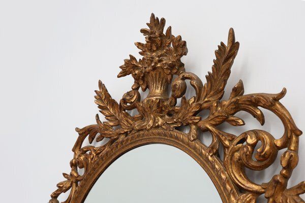 20th Century Large Baroque Gilt Mirror From Deknudt, Belgium, 1950s photo vintage