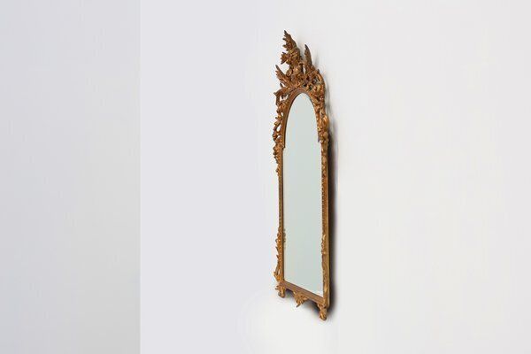 photo for sale 20th Century Large Baroque Gilt Mirror From Deknudt, Belgium, 1950s