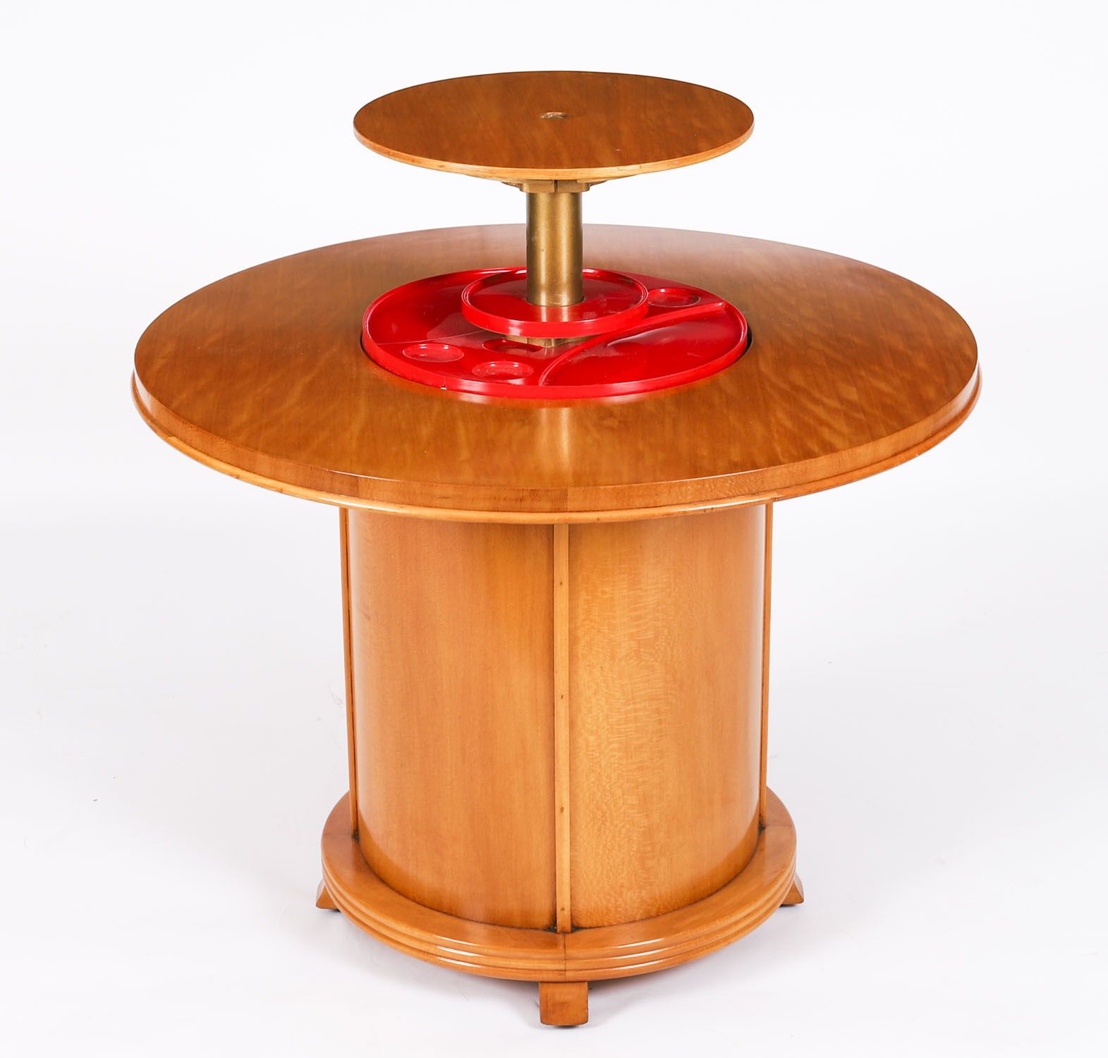 Satin Wood Pop Up Modernist Cocktail Cabinet C1950 photo vinterior