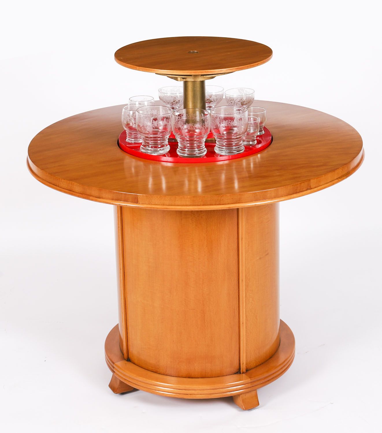 Satin Wood Pop Up Modernist Cocktail Cabinet C1950 photo buy