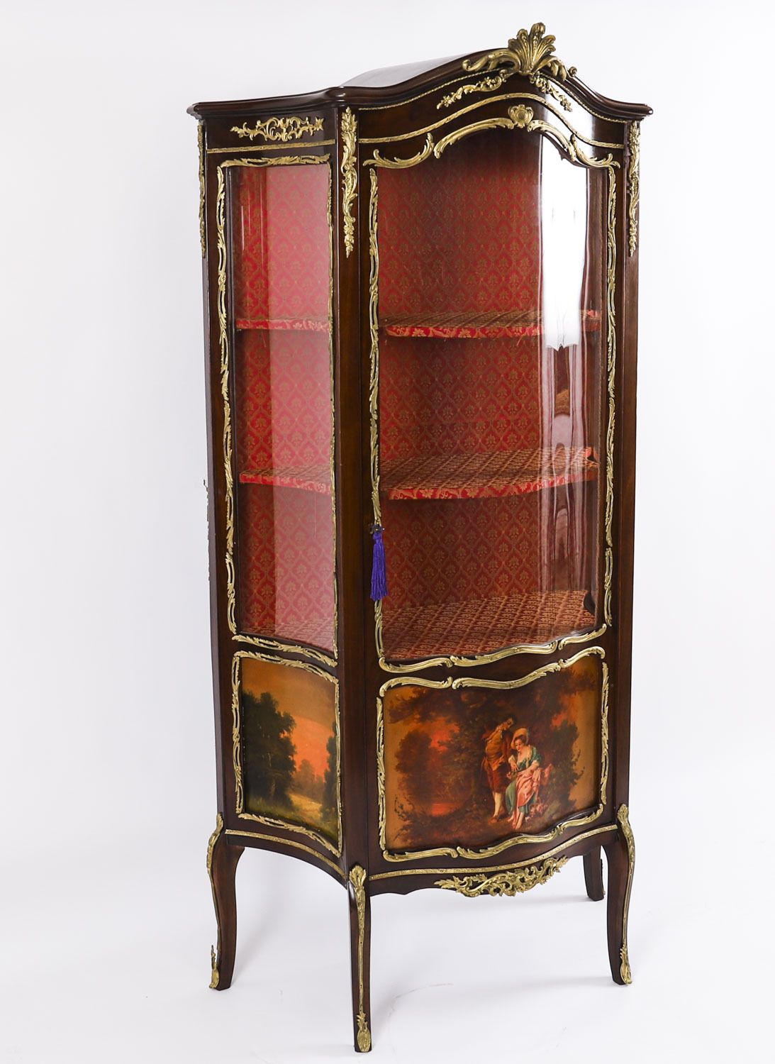 photo buy Antique Pair French Vernis Martin Vitrine Display Cabinets  19th C