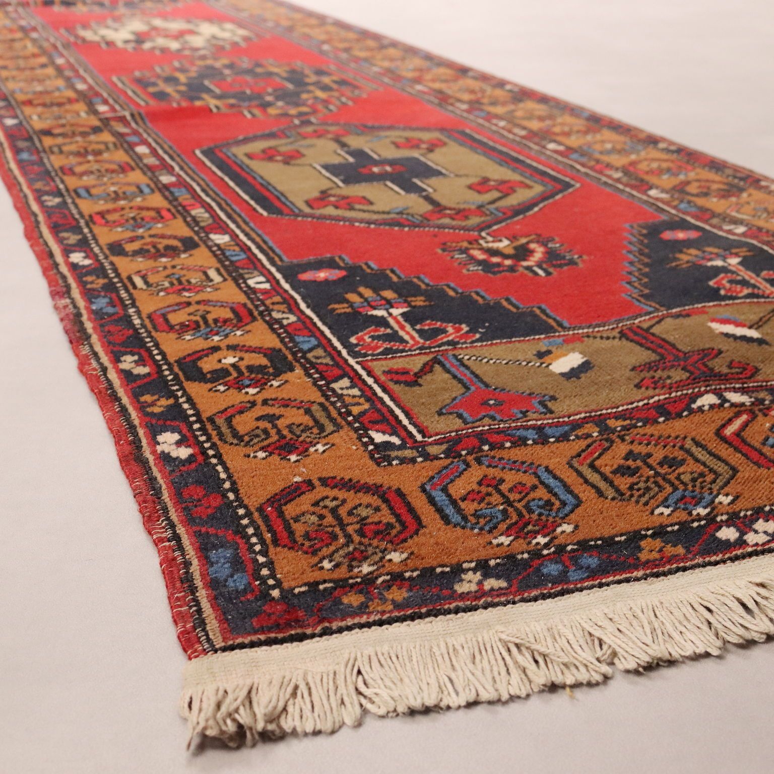 Antique Jorun Carpet Cotton Wool Thin Knot Turkey 195 X 29 In photo 440.0