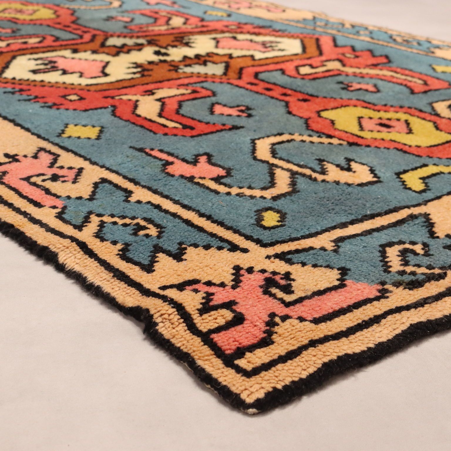 Vintage Carpet Cotton Wool Heavy Knot Italy 83 X 51 In photo 270.0